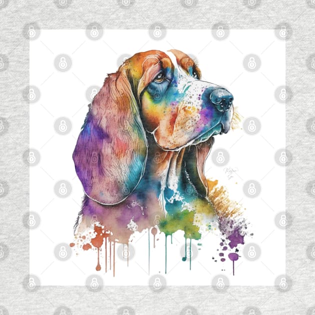 Basset Fauve de Bretagne Dog In Watercolor & Pen by Oldetimemercan